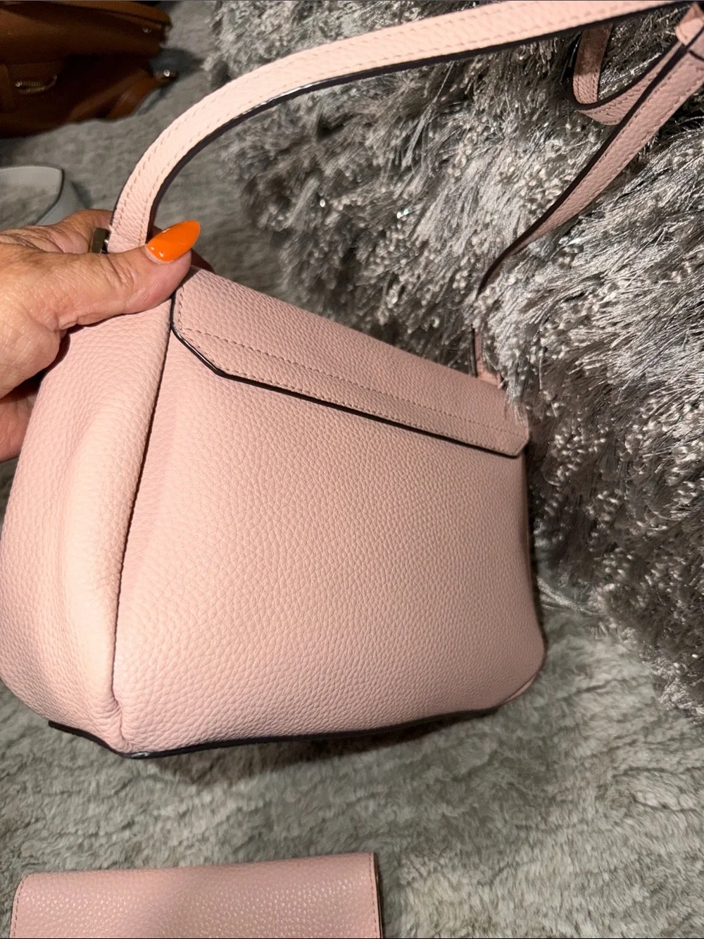 kate spade Blush Pink Pebbled Leather Crossbody with Matching Card Holder